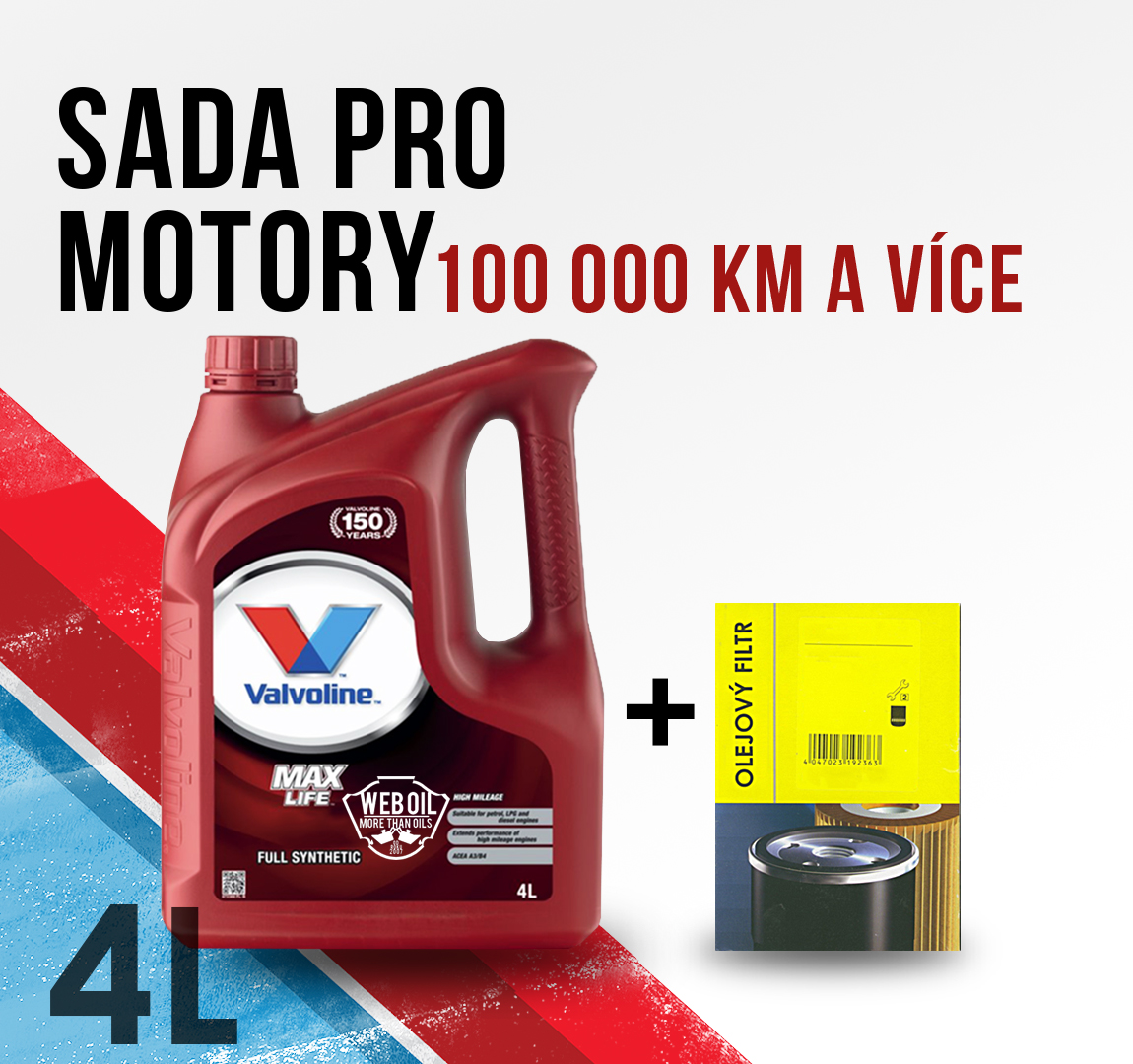 Motorový olej Valvoline a filtr pro VW GolfV 1.4 16V 55 a 59 kw