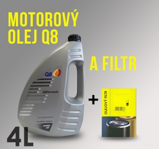 Motorový olej Q8 5W-40 a filtr pro Peugeot 206 1.6 16V 80kw